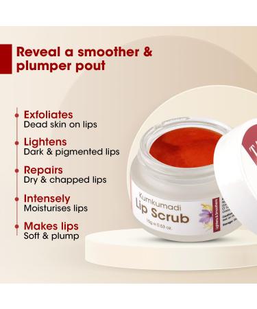 Kumkumadi Lip Scrub for Lightening & Smoothing Lips with Saffron | Suitable for All Skin Types | 15gm - Women & Men - Buy Online on GoSupps.com