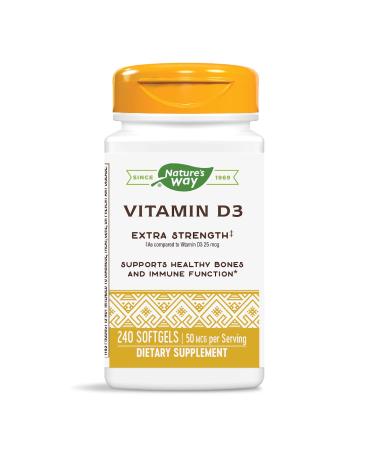 Nature's Way Vitamin D3 50 mcg 240 Softgels - Buy Online on GoSupps.com