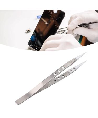 Straight Tip Tweezers Electronic Tweezers Repair Tweezers Straight Head Fine Stainless Steel Ceramic Corrosion Resistance Anti Jumper Tweezers for - Buy Online on GoSupps.com