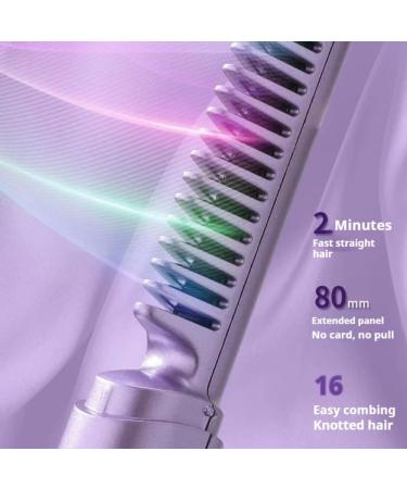 2024 Wireless Mini Hair Straightener & Hot Comb for Black Women - Portable Rechargeable Hairdressing Tool (Purple - Buy Online on GoSupps.com