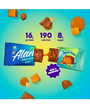 Buy Alani Nu Caramel Crunch Protein Bars - 16g High Protein Gluten-Free Low-Sugar & Low-Carb Snacks - 12 Individually Wrapped Bars for Healthy Living - Buy Online on GoSupps.com