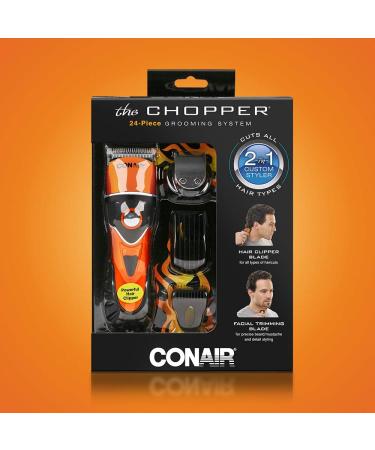 ConairMAN The Chopper - 24-Piece Hair Clipper Set for Men with Mustache & Beard Trimmer | International Shipping Available - Buy Online on GoSupps.com
