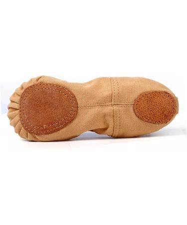 AMOSFUN Foldable Ballet Shoes for Travel & Yoga | Stretch Slipper Flat Shoes for Kids | Brown 33 - Perfect for Ballet Training & Exercises - Buy Online on GoSupps.com