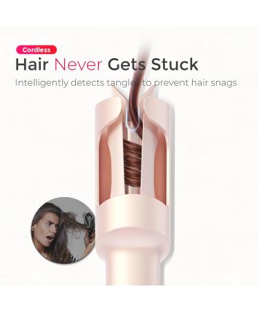 Buy TYMO Curlgo Eco 1 Inch Cordless Automatic Rotating Curling Iron - Dual Voltage Travel Hair Curler for Beach Waves Safe & Tangle-Free Gold Blush - Buy Online on GoSupps.com