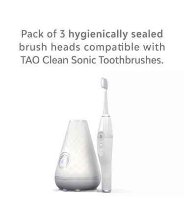 TAO Clean Sonic Electric Toothbrush Replacement Heads (3-Pack) - White - Buy Online on GoSupps.com