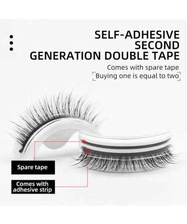 Reusable Self-Adhesive Eyelashes Natural Multiple Fake Eyelashes Natural Look Natural Fluffy Curling Long Eyelashes No Magnet No Glue Eyelashes Waterproof (W08-1 Paired) - Buy Online on GoSupps.com