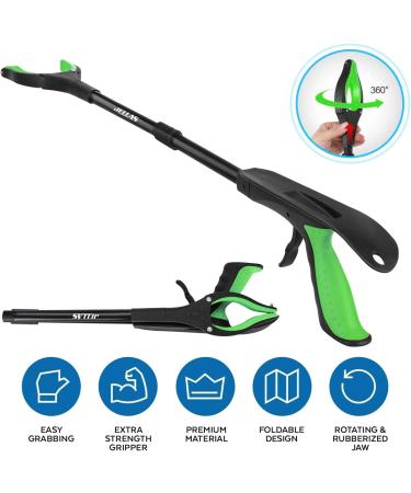 Jellas Reacher Grabber Tool  90 Rotating Head  32" Foldable Claw Grabber with Shoehorn  Reaching Assist Tool for Trash Pick Up  Litter Picker  RGSP01 (Green) - Buy Online on GoSupps.com