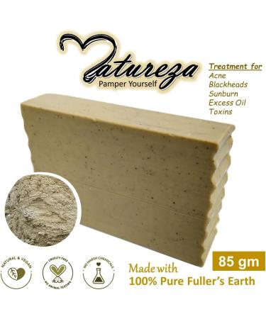 Natureza Organic soap Natural Clay soap body scrub for detoxifying Oily skin Acne 90g - Buy Online on GoSupps.com