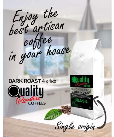 Quality Roasters Coffees. Natural Coffee Beans. Dark Roast. 100% Arabica. Single Origin Brazil. Hand Roasted. Dark Roast. (4 Kg) - Buy Online on GoSupps.com