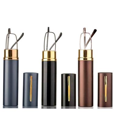 Flexible metal reading glasses visual aid feather hinge reading aid unisex reader with glasses case such as pen holder (3 stueck 3.0) 3 stueck +3.0 dioptria