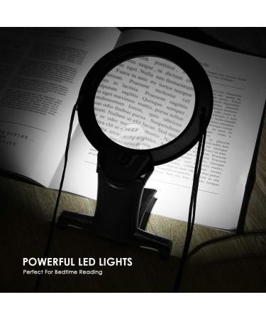 LED Magnifying Glass 2X & 6X Hands Free Chest Rest Lighted Reading Inspection Knitting Embroidery for Low Vision Seniors - Buy Online on GoSupps.com