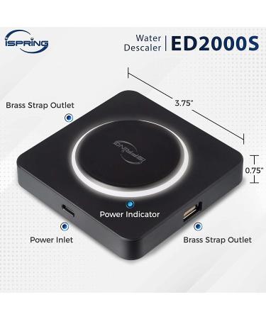 iSpring ED2000S Electronic Water Descaler | Salt-Free Whole House Hard Water Conditioner | Prevent Rust & Scale Build-up | LED Light Design | Magnet | Black - Buy Online on GoSupps.com