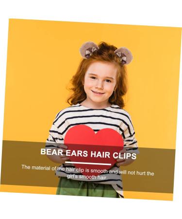 Beaupretty 2 Pairs bear ear hair clip bear hair clips bows for girls fair ears barrettes hair accessories for girls bear headband bear ears kawaii hair double bow side clip polyester Miss - Buy Online on GoSupps.com