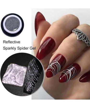 5ml Manicure Soak Off DIY Reflective Pulling Silk Nail Gel Spider Web Gel Polish Nail Art with Glitter(06) - Buy Online on GoSupps.com