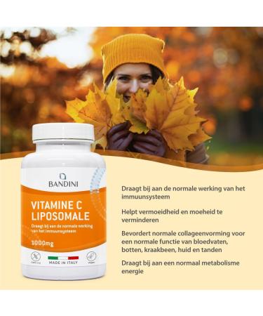 Bandini Liposomal Vitamin C 1000 mg 180 capsules High dose liposomal vitamin C 100 vegan Immune system bones cartilage skin teeth fatigue Pure Ascorbic Acid - Buy Online on GoSupps.com