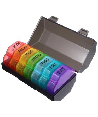 Gatuida Weekly Organizer 4 Times a Day Large 7 Day Daily Case with 28 Compartments Portable Travel Medicine Container for Vitamin
