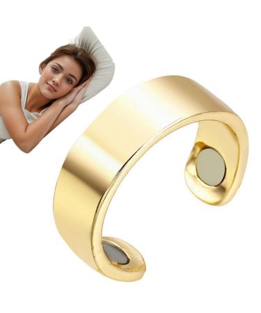 The Snorno Ring Anti-Snoring Device Adjustable Fatigue Relief Sleep Aid Magnetic Acupressure Ring for Men and Women (Color : Gold Size : 1PCS) 1PCS Gold