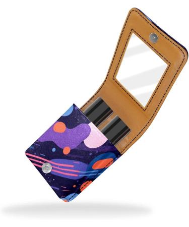Travel Lipstick Organizer Case | Portable Makeup Bag with Mirror | Colorful Abstract Design - Z709a0zpud - Buy Online on GoSupps.com