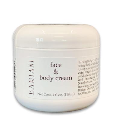 Bariani Extra Virgin Olive Oil Face & Body Cream - Fragrance Free  Safe  Effective  Daily Moisturizer  Great for Dry  Oily  Sensitive Skin - 4 oz