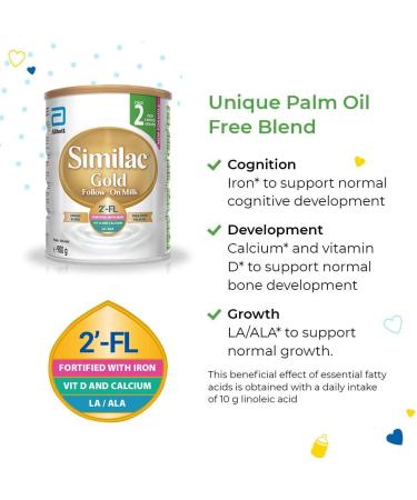 Similac Gold Palm Oil Free Follow on Milk 900 g Stage 2 900 g (Pack of 1) - Buy Online on GoSupps.com