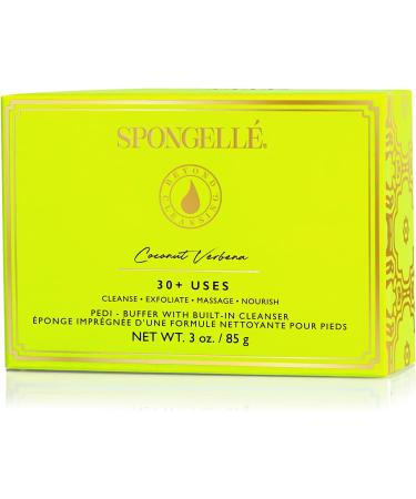 Spongelle Pedi-Buffer - Coconut Verbena | Cleanse, Exfoliate & Polish Feet - Buy Online on GoSupps.com