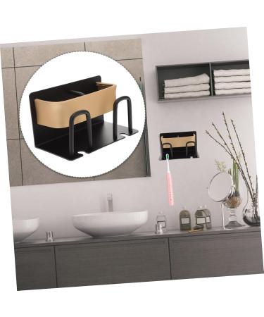 Cabilock 5-Piece Space Vanity Golden Wall Organizer - Black Shower Brush Toothbrush & Cup Holder for Bathroom - Buy Online on GoSupps.com