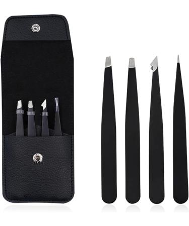 Professional Precision Tweezers Set for Eyebrows Face Hair & Ingrown Hair Removal - 4-Part Tool Kit for Women - Buy Online on GoSupps.com