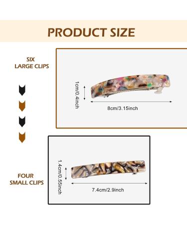10 Pcs Hair Barrettes for Women Tortoise Shell Hair Barrettes Acetate French Design Acrylic Hair Clips Christmas Gifts for Girls Mom (Multicolor) - Buy Online on GoSupps.com