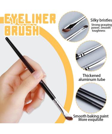 QOWUXHZ 2 Pieces Spatula Foundation Brush Ultra Thin Brushes for Foundation Foundation Concealer Flat Liquid Brush for Powder Foundation Cream or Powder with 1 Eyeliner Brush - Buy Online on GoSupps.com