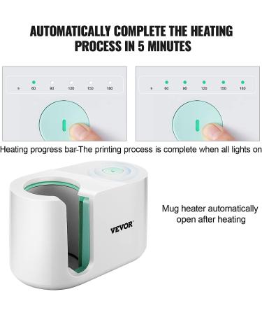 VEVOR Automatic Mug Heat Press for Sublimation 11-15oz - DIY Coffee Cup Transfer Printing Machine - Perfect for Personalized Gifts - White-15oz - Buy Online on GoSupps.com