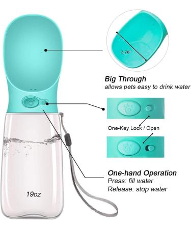 Portable Dog Water Bottle 550ml - BPA-Free Leakproof Travel Drinking Bowl for Pets - Cotop Blue - Buy Online on GoSupps.com
