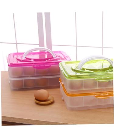 Angoily 3 Food Boxes Deviled Egg Containers Fridge Egg Storage Organizer Egg Tray Pink Egg Carton Portable Pink medium - Buy Online on GoSupps.com