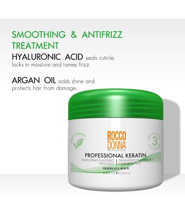 Rocco Donna Professional Vegan Keratin Treatment | Smoothing & Anti-Frizz | Hyaluronic Acid & Argan Oil | Formaldehyde Free | 8.8 oz - Shop Internationally - Buy Online on GoSupps.com