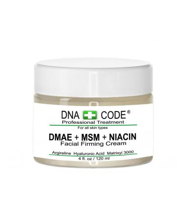 DNA Code ANTI-AGING DMAE+MSM+NIACIN Firming Cream 100% Pure Hyaluronic Acid Argireline Matrixyl 3000 (4 oz)