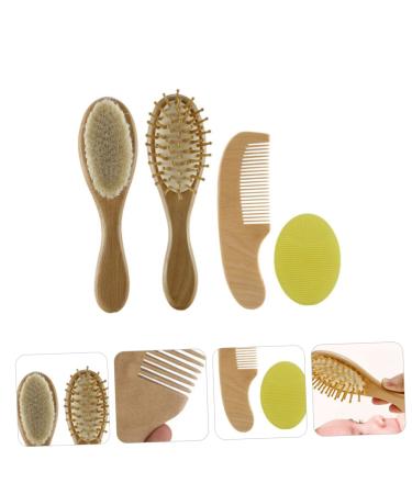 Healifty 4 Pcs Baby Hair Brush Comb Toddler Cleaning Set | Natural Baby Brush Set | Children's Bath & Hair Care Kit - Buy Online on GoSupps.com