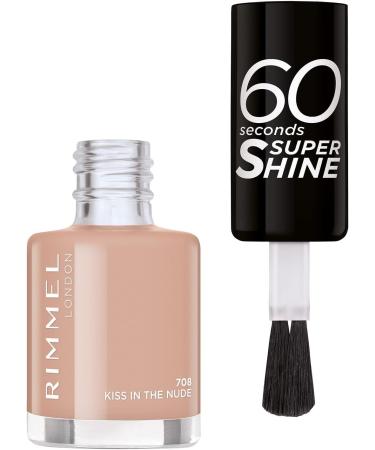 Rimmel 60 Seconds Super Shine Colour Block Nail Polish - Ultra Shine and Long Lasting - Quick Drying Kiss in the nude 8 ml (Pack of 1) - Buy Online on GoSupps.com