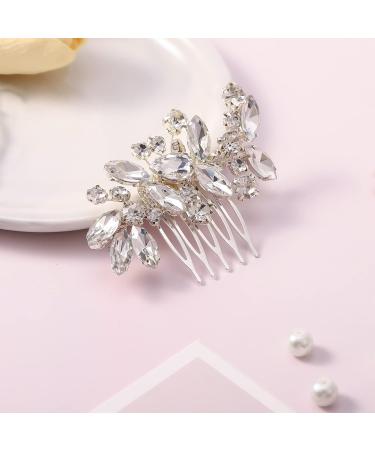 Xinzistar Wedding Hair Clips Bride Hair Clip Comb Bridal Bridesmaid Wedding Hair Accessories for Women Girls Diamante Silver Hair Clips Jewels Rhinestone Hair Clip Accessory for Bridesmaids - Buy Online on GoSupps.com