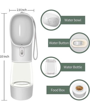Cappaw Dog Water Bottle - Portable Dispenser & Food Container for Outdoor Adventures - Grey - Buy Online on GoSupps.com