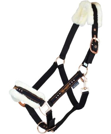 Shop Marengos Halter Set with Lead Rope - Elegant Black/Rose Gold for Warmbloods | International Shipping Available - Buy Online on GoSupps.com
