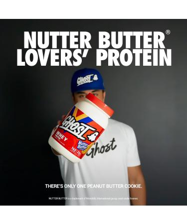 GHOST Whey Protein Powder Nutter Butter 2lb - 26g Protein Blend for Fitness & Nutrition | Post Workout Shakes, Smoothies, Baking - with Cookie Pieces - Buy Online on GoSupps.com