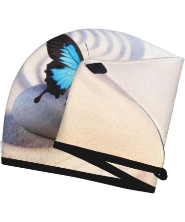 Butterfly in Blossoms Zen Microfiber Hair Towel - Super Absorbent Coral Velvet Wrap for Long Curly & Thick Hair - Buy Online on GoSupps.com