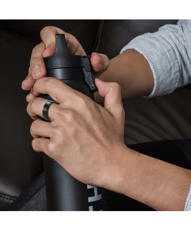 JEROOT Titanium Magnetic Rings 8mm V 1/2 with 2 Strong Magnets | Sleek Step Edge Design for Men Women | 3500 Gauss | Gift Box Included - Black - Buy Online on GoSupps.com