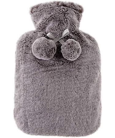 Grey Faux Fur Hot Water Bottle & Satin Eye Mask - Buy Online on GoSupps.com