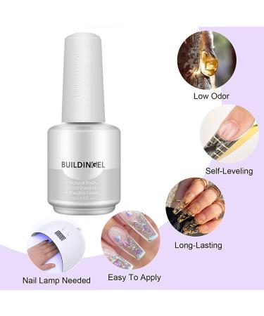 TEEROVA 5 in 1 Builder Gel for Nails - 15ml Builder Base Strengthening Gel UV/LED Nail Polish Gel Hard Gel for Manicure Repair Nail Extension Nail Strengthen Nail Art Decoration (Clear) - Buy Online on GoSupps.com