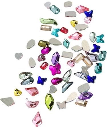 FEIlei 100Pcs Mixed Glass Crystal Hybrid Diamond Rhinestones Nail Art Decorations Drop Rhombus Flatback Stones 3D Gems - Buy Online on GoSupps.com