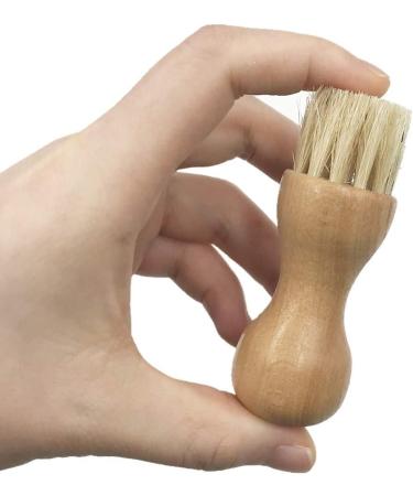 2 Pack Shoe Polish Applicator Brushes with Wooden Handle and Strong Pig Hair Bristles - Buy Online on GoSupps.com