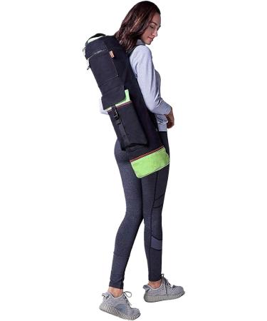 Healthyoga Full-Zip Yoga Mat Bag with Inner/Outer Pockets & Adjustable Strap - 28 X 7 - Black - Buy Online on GoSupps.com