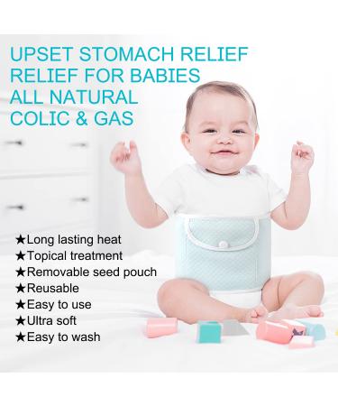 Baby Colic Gas Relief Heated Tummy Wrap - Soothing Belly Belt for Newborns - Blue - Buy Online on GoSupps.com