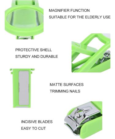 Deluxe Nail Clipper with Magnifier Stainless Steel Adjustable Fingernail Toenails Cutter with Magnifying Glass for Elderly Children(green) - Buy Online on GoSupps.com