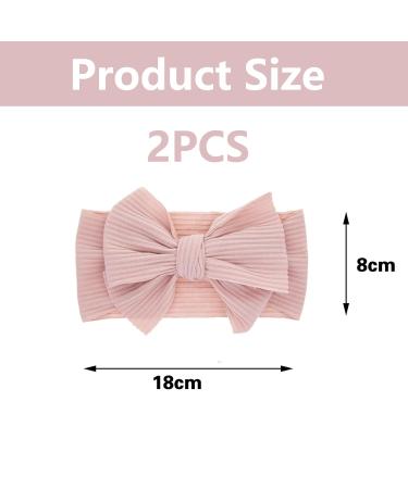 Buy Baby Headbands - 2 Pack Bow Elastic Headbands for Girls | Soft & Cute White & Pink Baby Accessories - Buy Online on GoSupps.com
